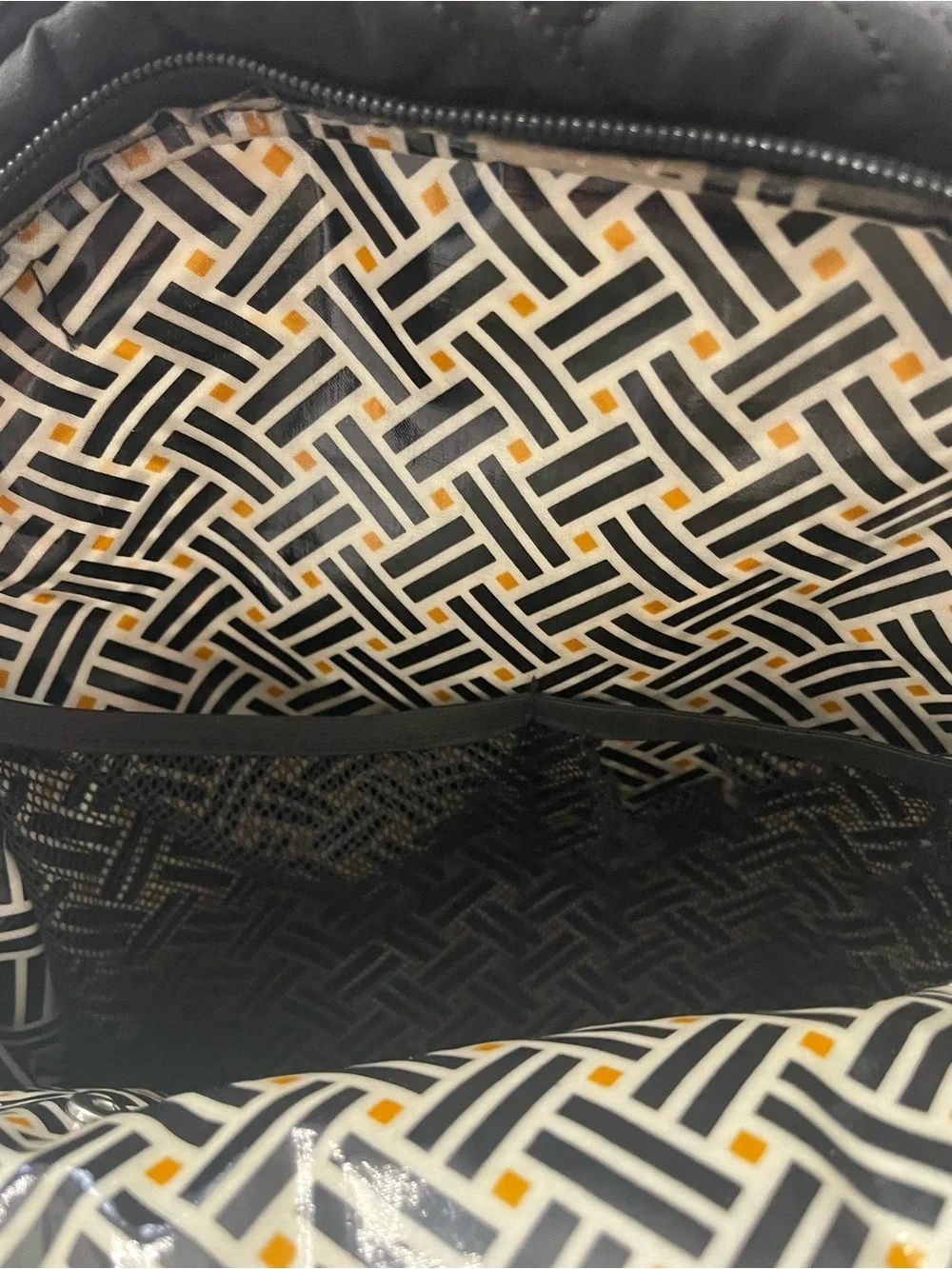 Vera Bradley Black Microfiber Quilted Backpack Diaper Bag Travel Tote